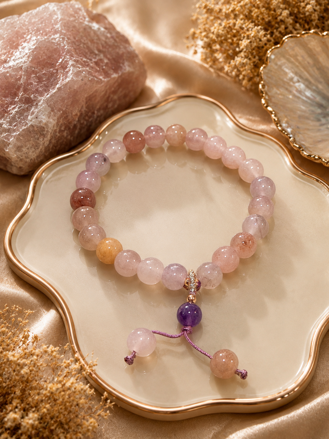 RUANG PULIH Strawberry Quartz · Amethyst · Rose Quartz