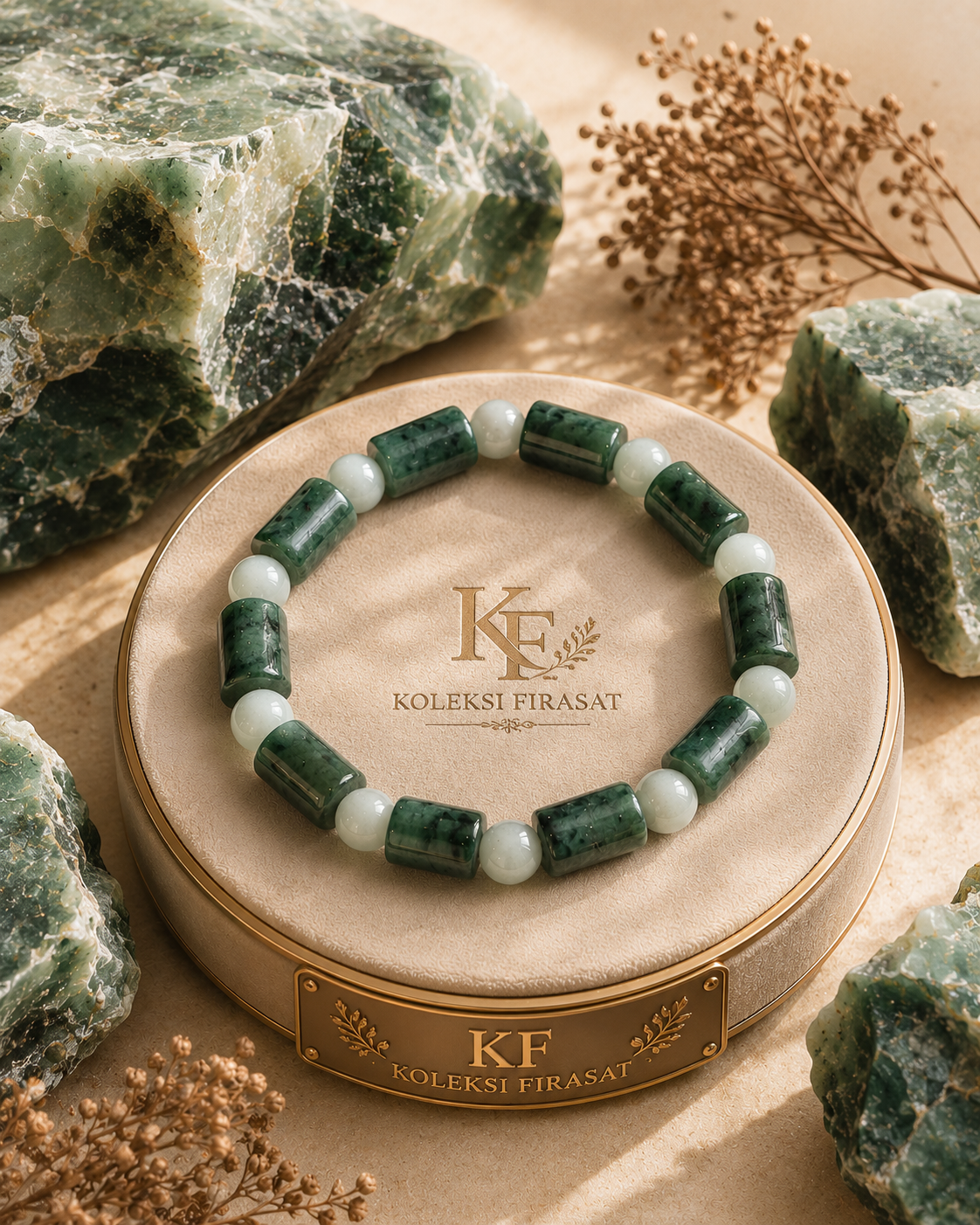URAT KEMAKMURAN Moss Agate · White Jade